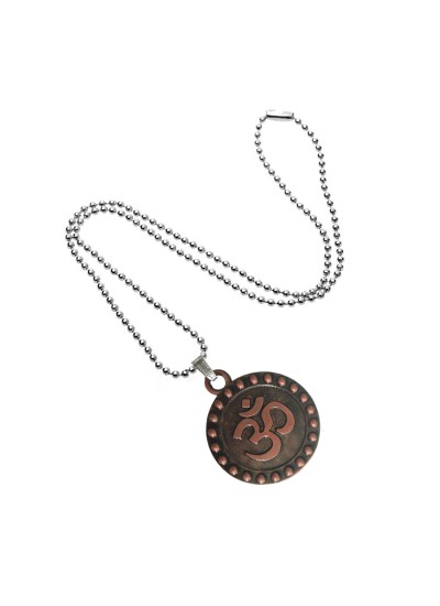 Round OM Design Copper Metal Pendant